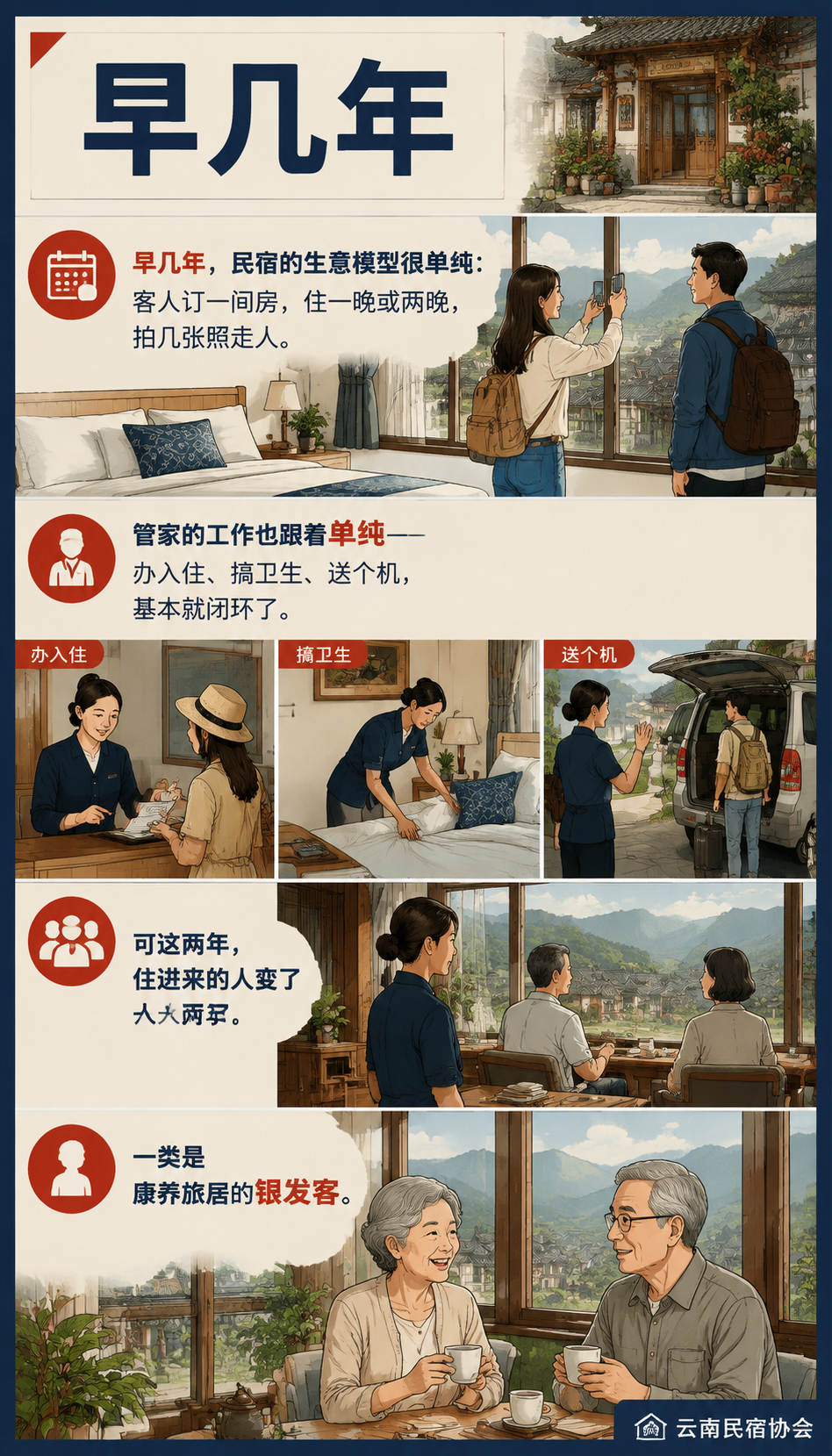 当民宿不再只是睡觉的地方，管家就成了关键角色：闲鹤庄三类基地对管家的不同要求