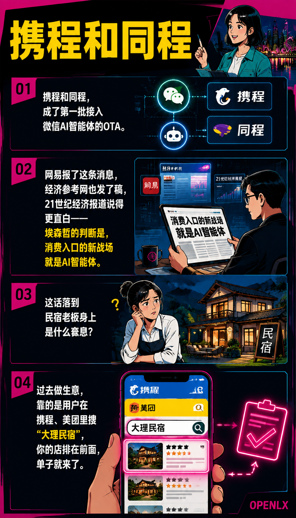 “AI智能体接管行程规划“之后，民宿还靠OTA吗？携程/同程接入微信AI Agent的隐忧与机会：你也得在AI入口有"一票"
