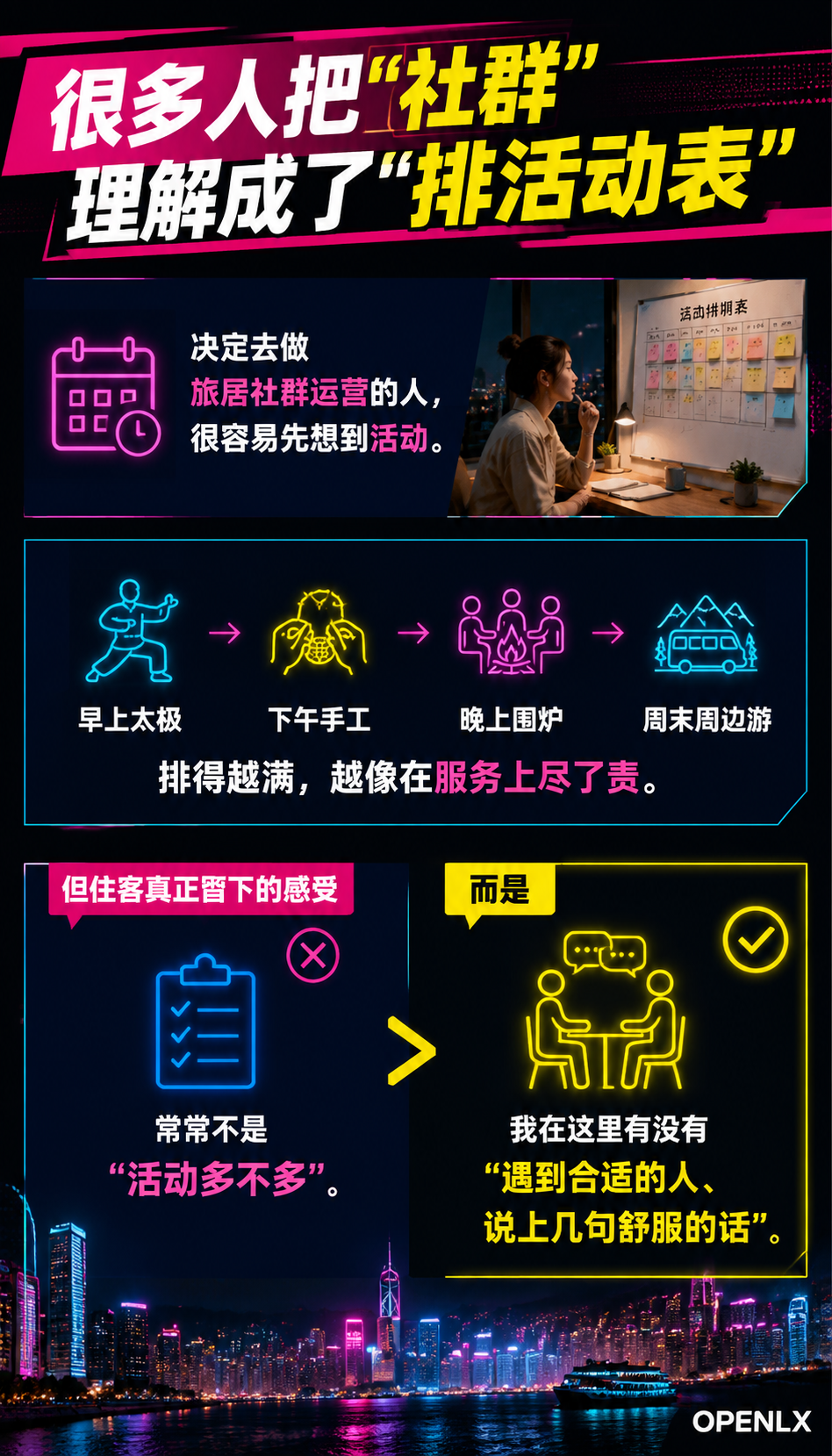 社群不是组织活动而是相遇接口:旅居基地如何让人自然相处:很多人把"社群"理解成了"排活动表"