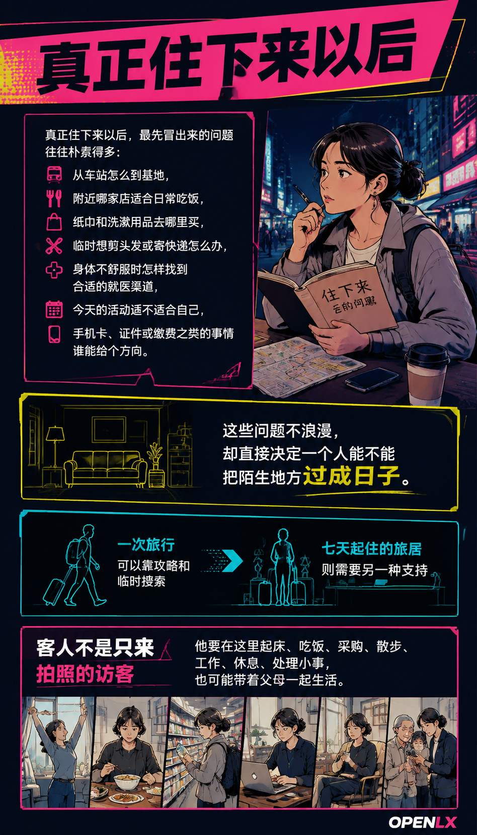 住进一个地方以后,客人还需要一张在地生活清单:活动支持要让人“能参加,也能不参加”