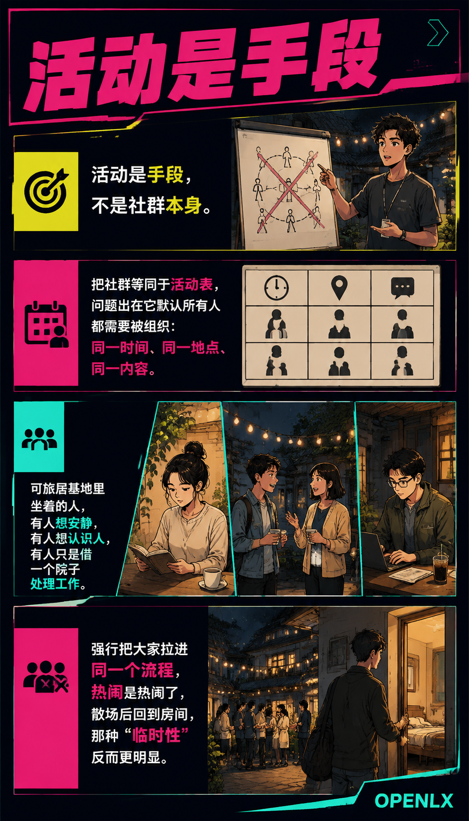 社群不是组织活动而是相遇接口:旅居基地如何让人自然相处:可进可退:独行者有退路,想聊的有入口