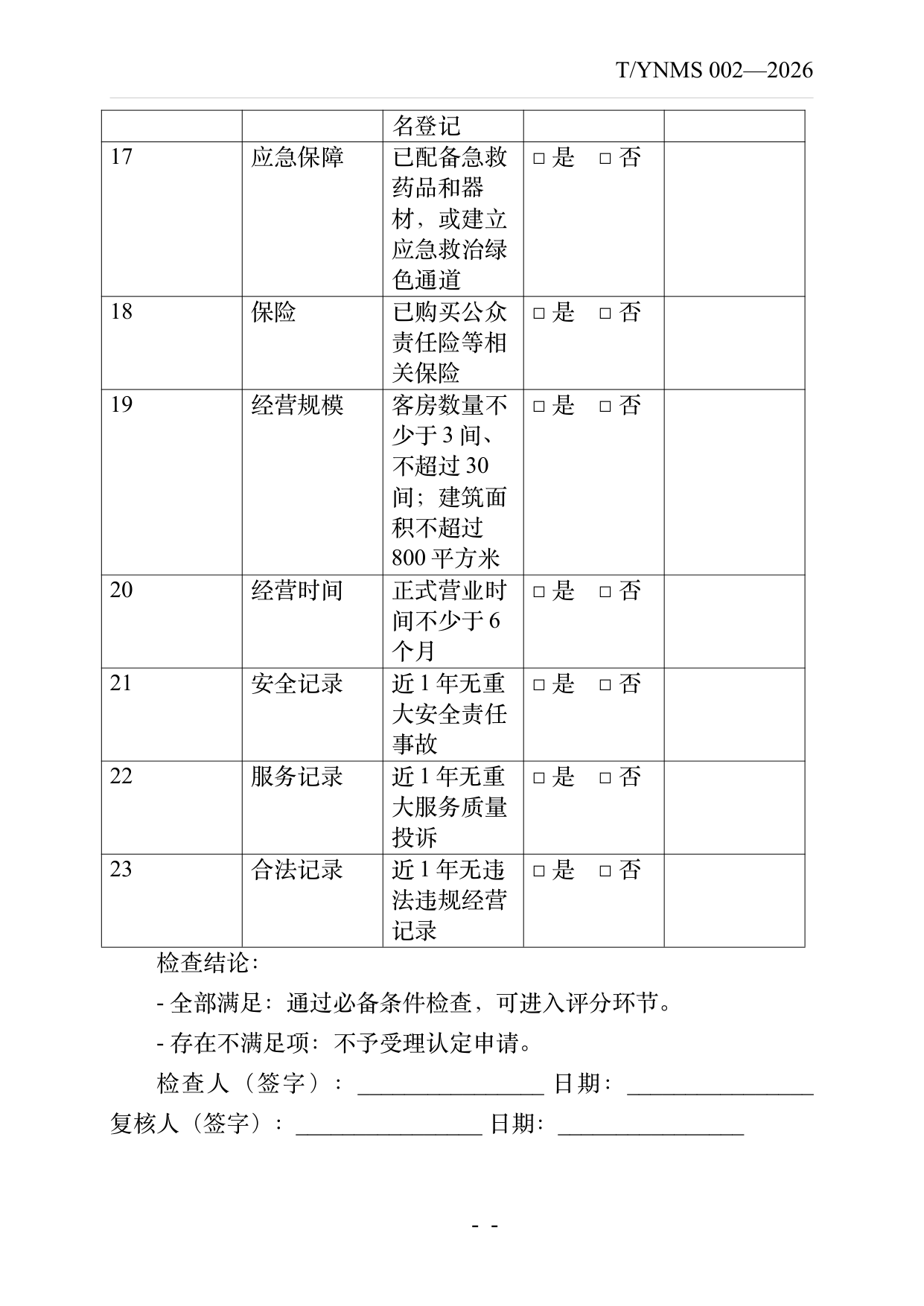 旅居云南品牌民宿认定与评价规范 第20页