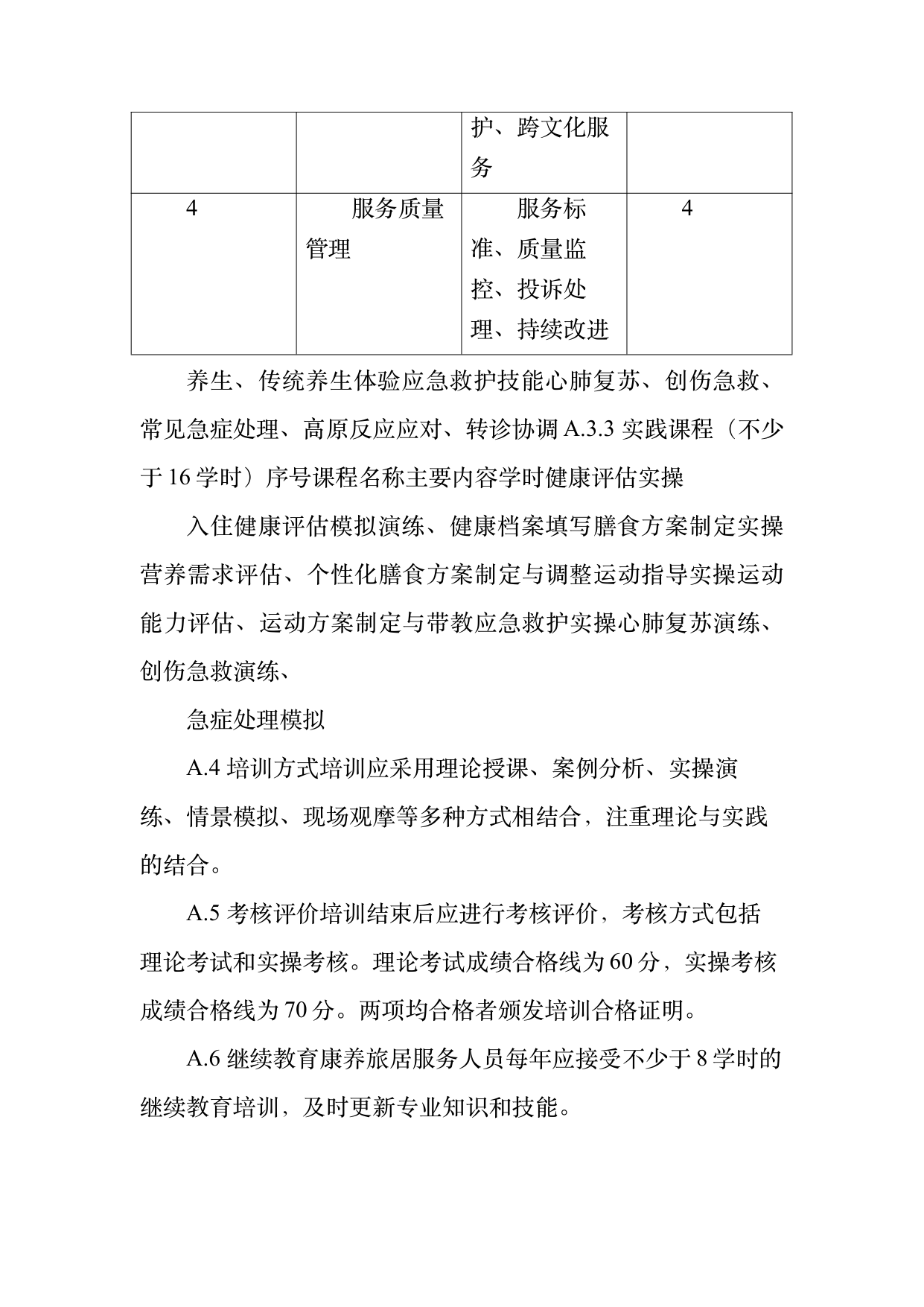 康养旅居服务人员服务规范 第31页